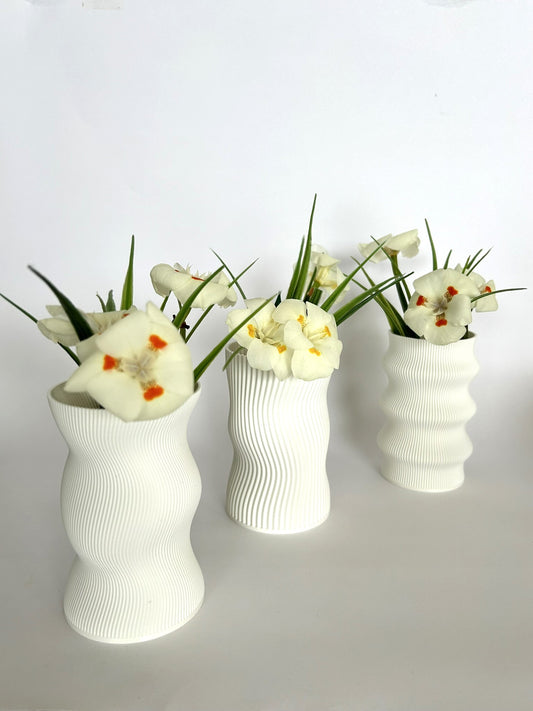 Kit - Trio Mini Vasos Branco